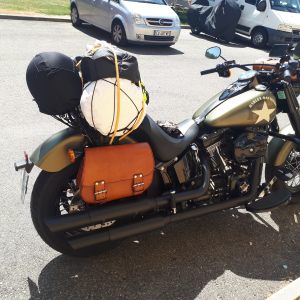 Sacoche Myleatherbikes sur Softail Slim (1)